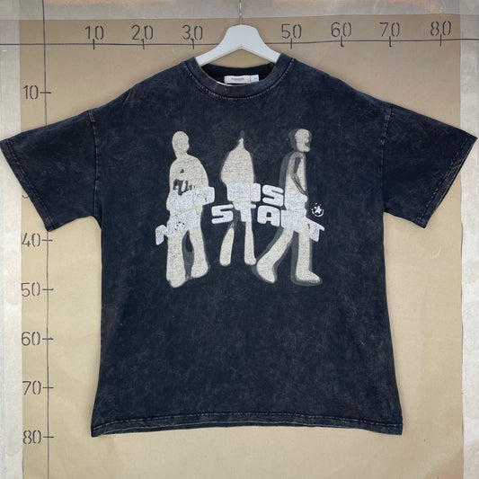 Sort Vintage Y2K T-Shirt Silhouette Graphic Print