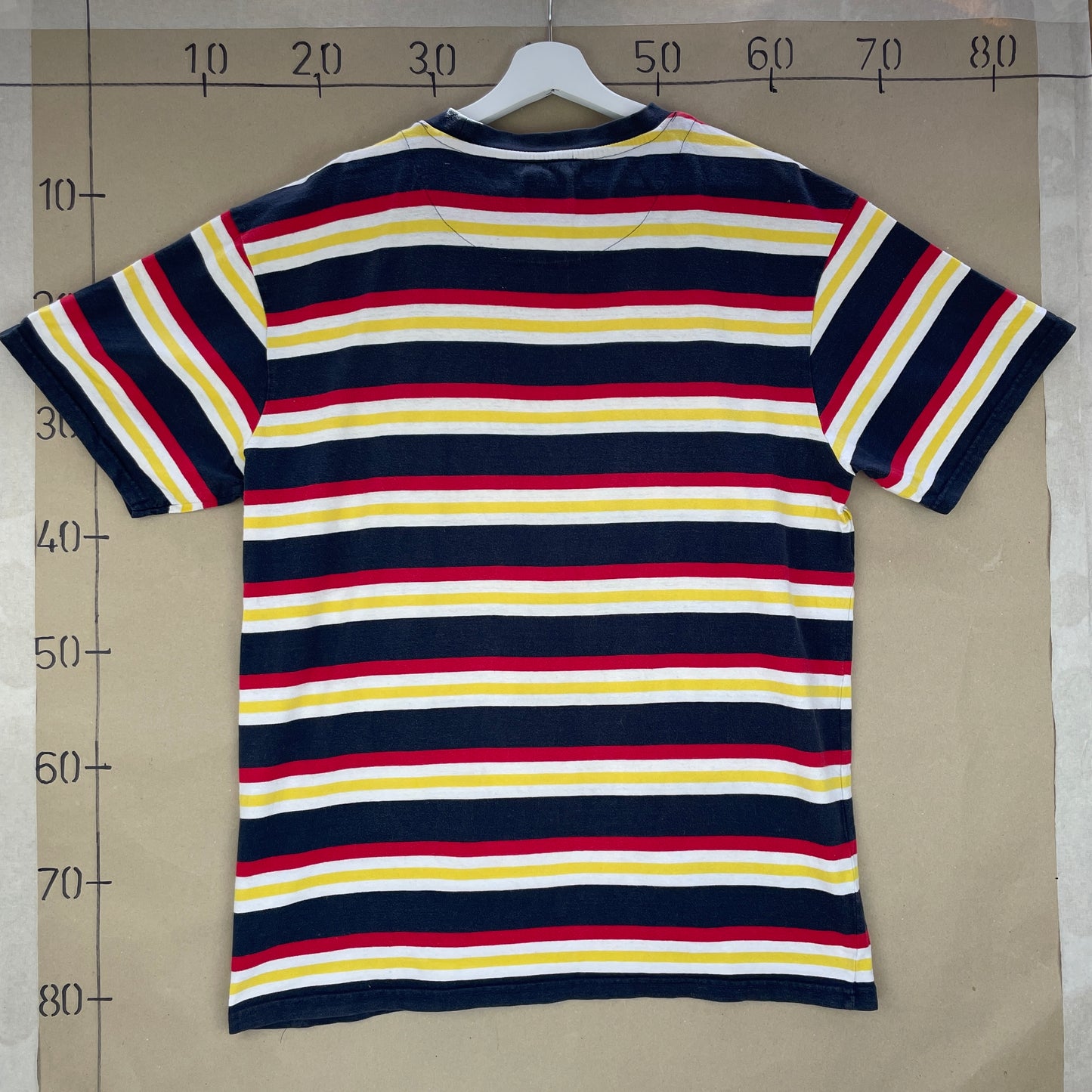 Multifarvet Vintage Karl Kani T-Shirt Med Broderet Logo Og Striber