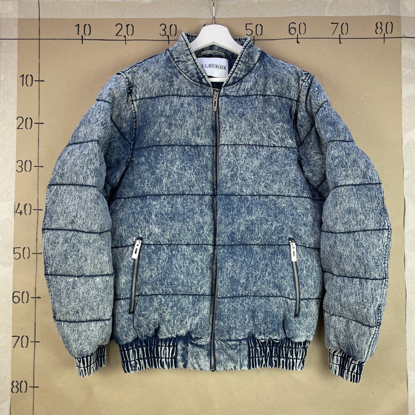 Blå Vintage Han Kjøbenhavn Denim Look Puffer Jakke