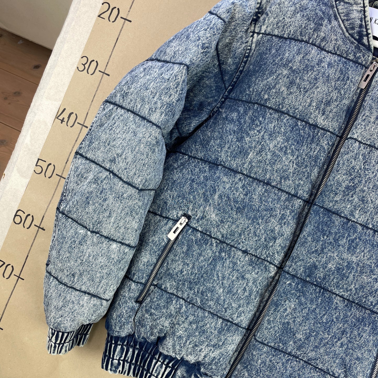 Blå Vintage Han Kjøbenhavn Denim Look Puffer Jakke