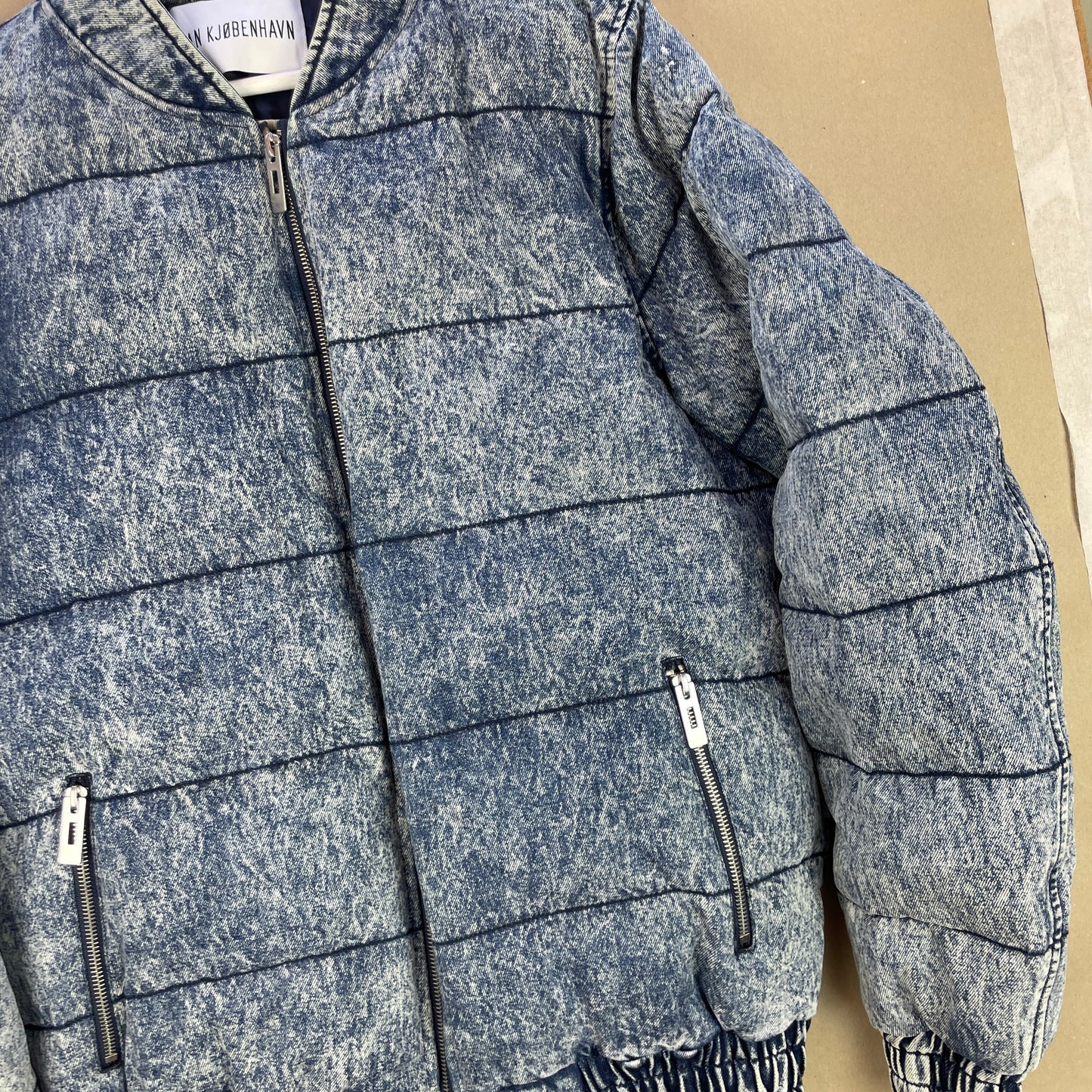 Blå Vintage Han Kjøbenhavn Denim Look Puffer Jakke