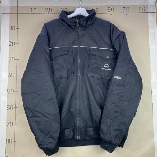 Vintage Sort Tranemo Workwear Jakke Med MAN Diesel & Turbo Logo