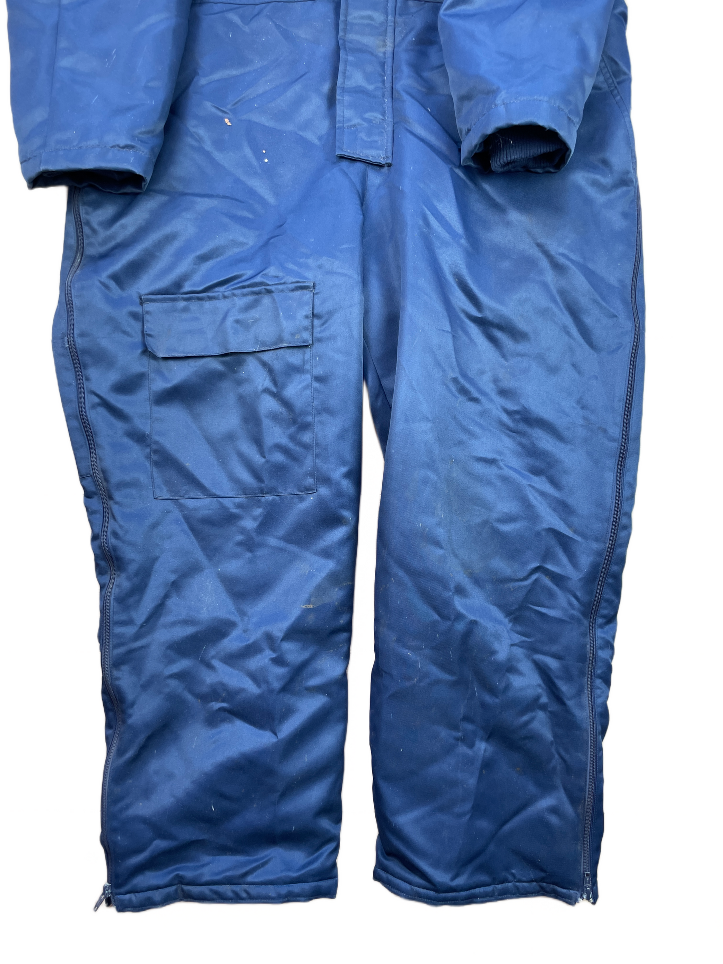 Blå Vintage Engel Vinterkedeldragt Med Hætte Og For