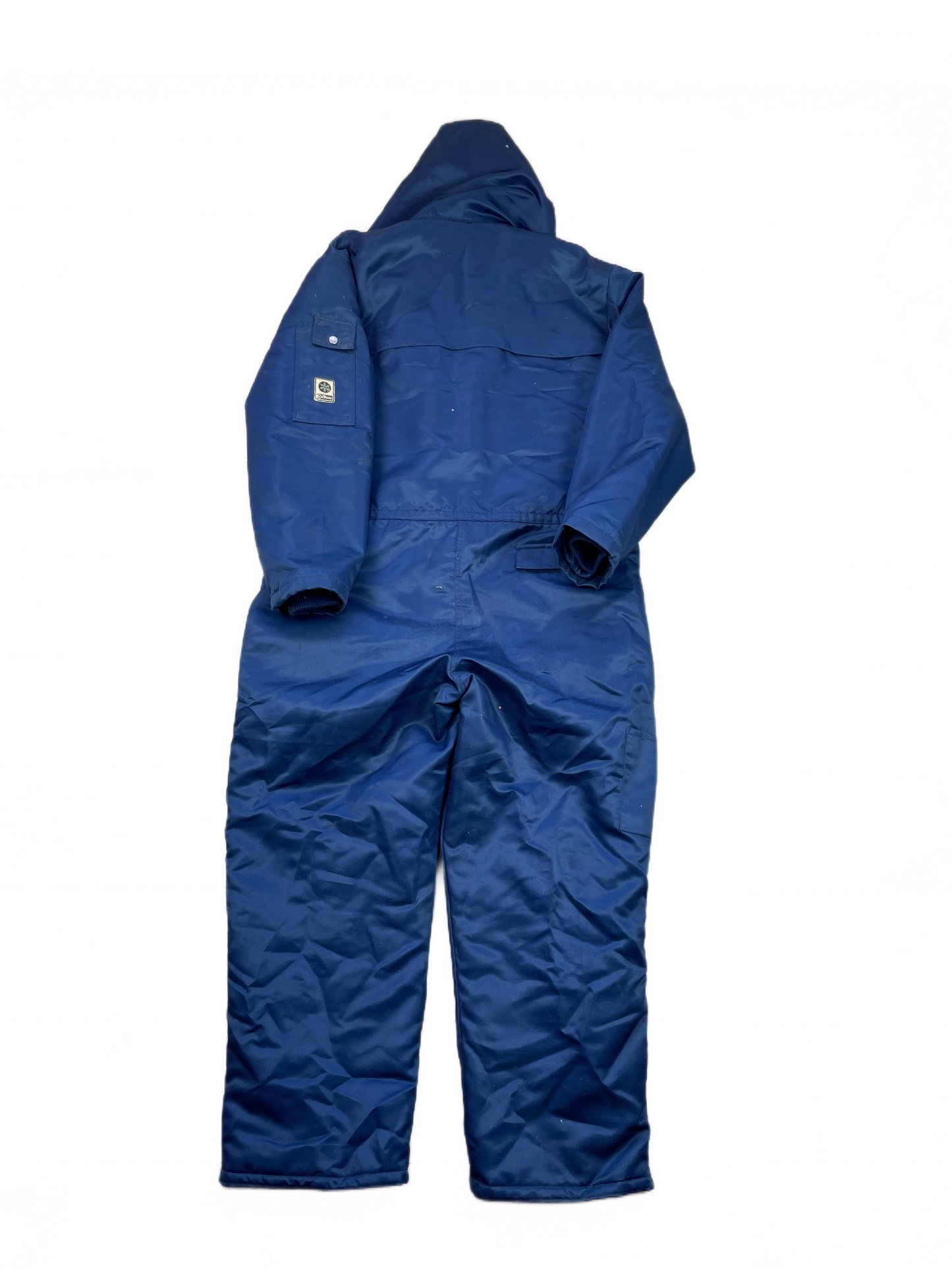 Blå Vintage Engel Vinterkedeldragt Med Hætte Og For