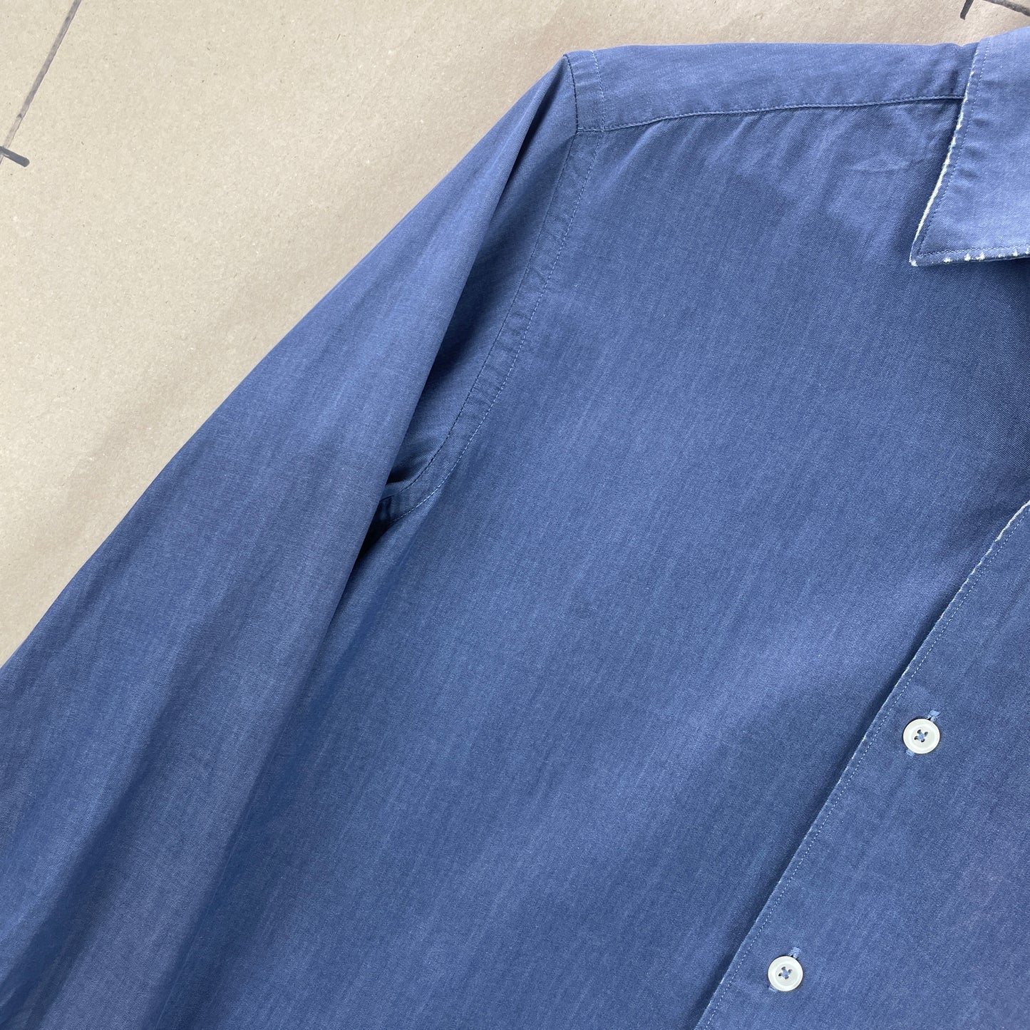 Jens Jakobsen Blå Bomuldsskjorte Med Lange Ærmer