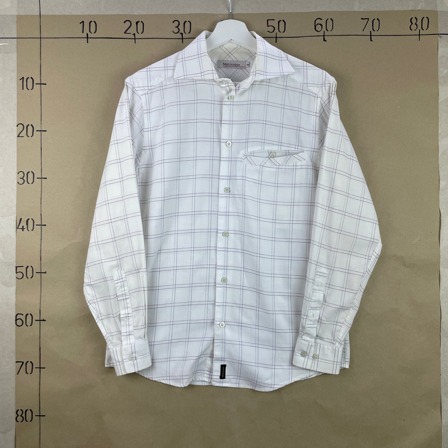 Matinique Hvid Ternet Bomuldsskjorte Med Brystlomme