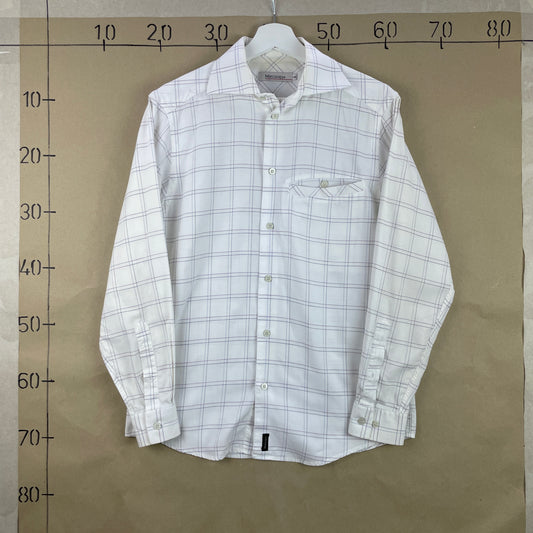 Matinique Hvid Ternet Bomuldsskjorte Med Brystlomme