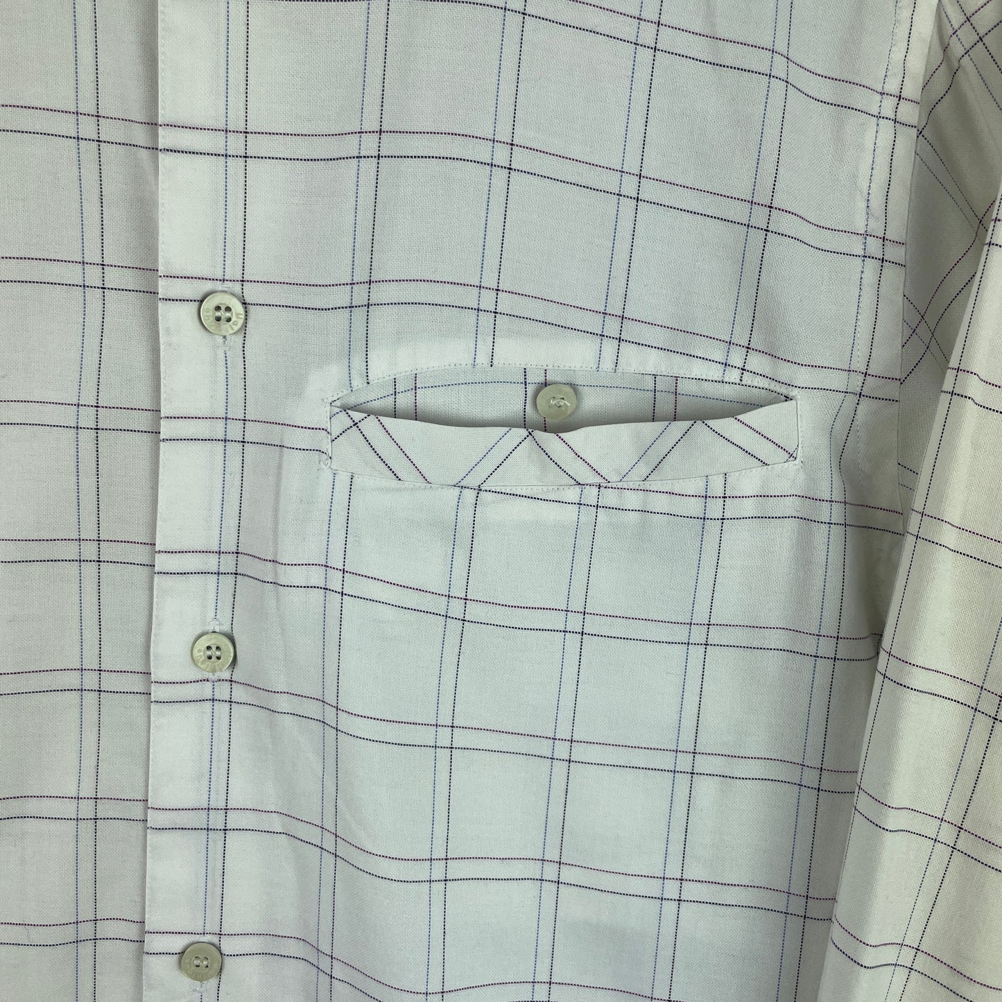 Matinique Hvid Ternet Bomuldsskjorte Med Brystlomme