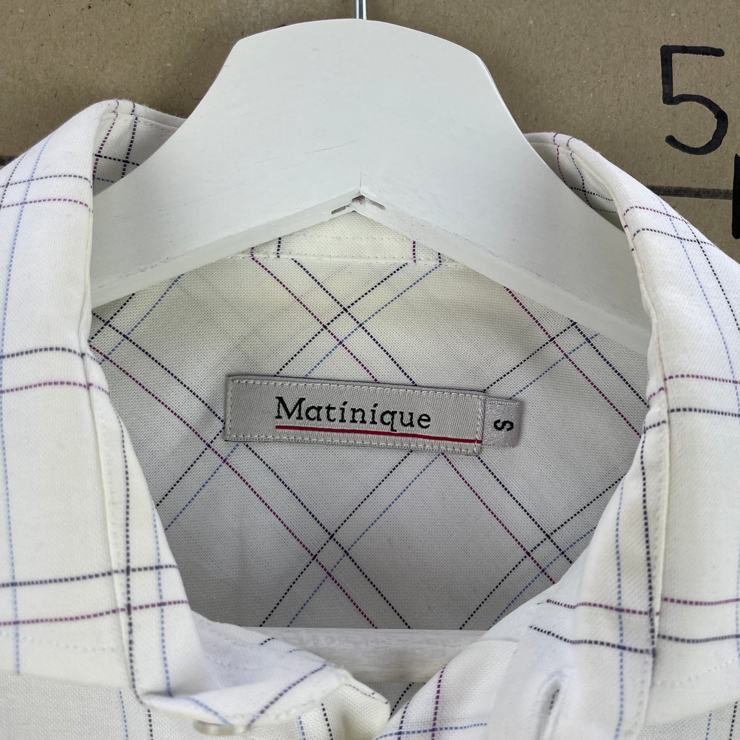 Matinique Hvid Ternet Bomuldsskjorte Med Brystlomme