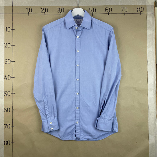 Charles Tyrwhitt Blå Strukturvævet Bomuldsskjorte Extra Slim Fit