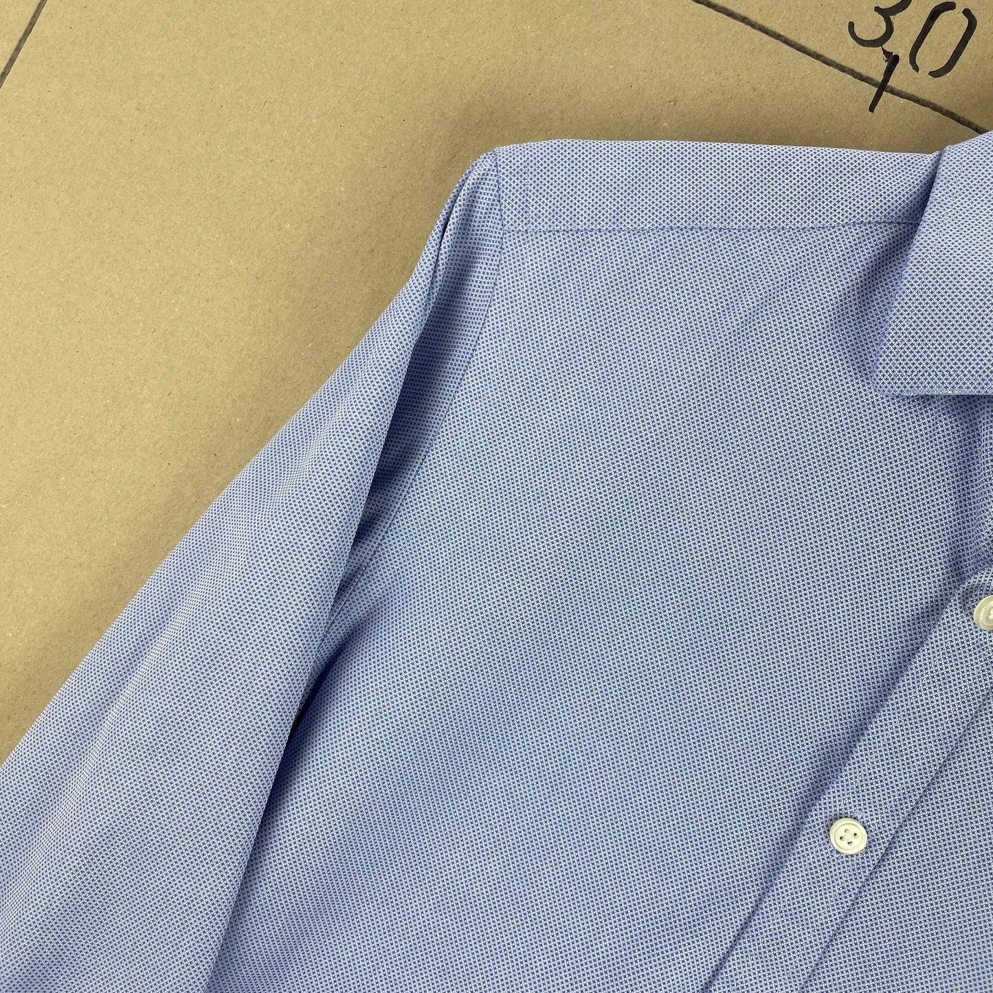 Charles Tyrwhitt Blå Strukturvævet Bomuldsskjorte Extra Slim Fit