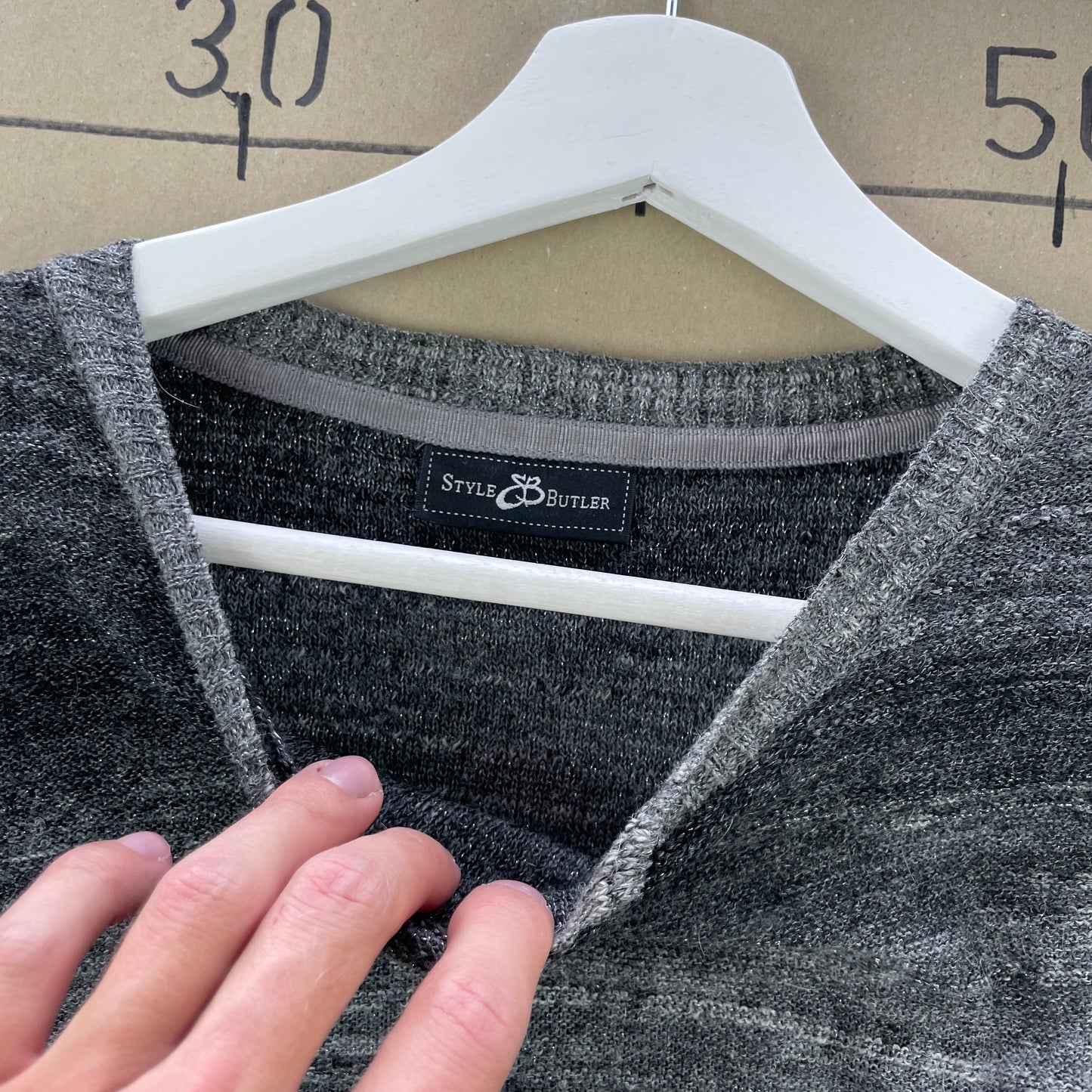 Style Butler Grå Striktrøje Med Uld Og Alpaka Med Blød Gradient Look