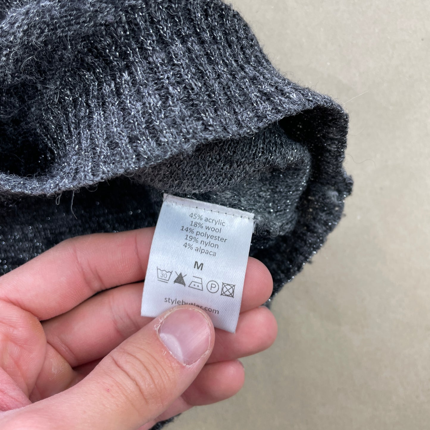 Style Butler Grå Striktrøje Med Uld Og Alpaka Med Blød Gradient Look