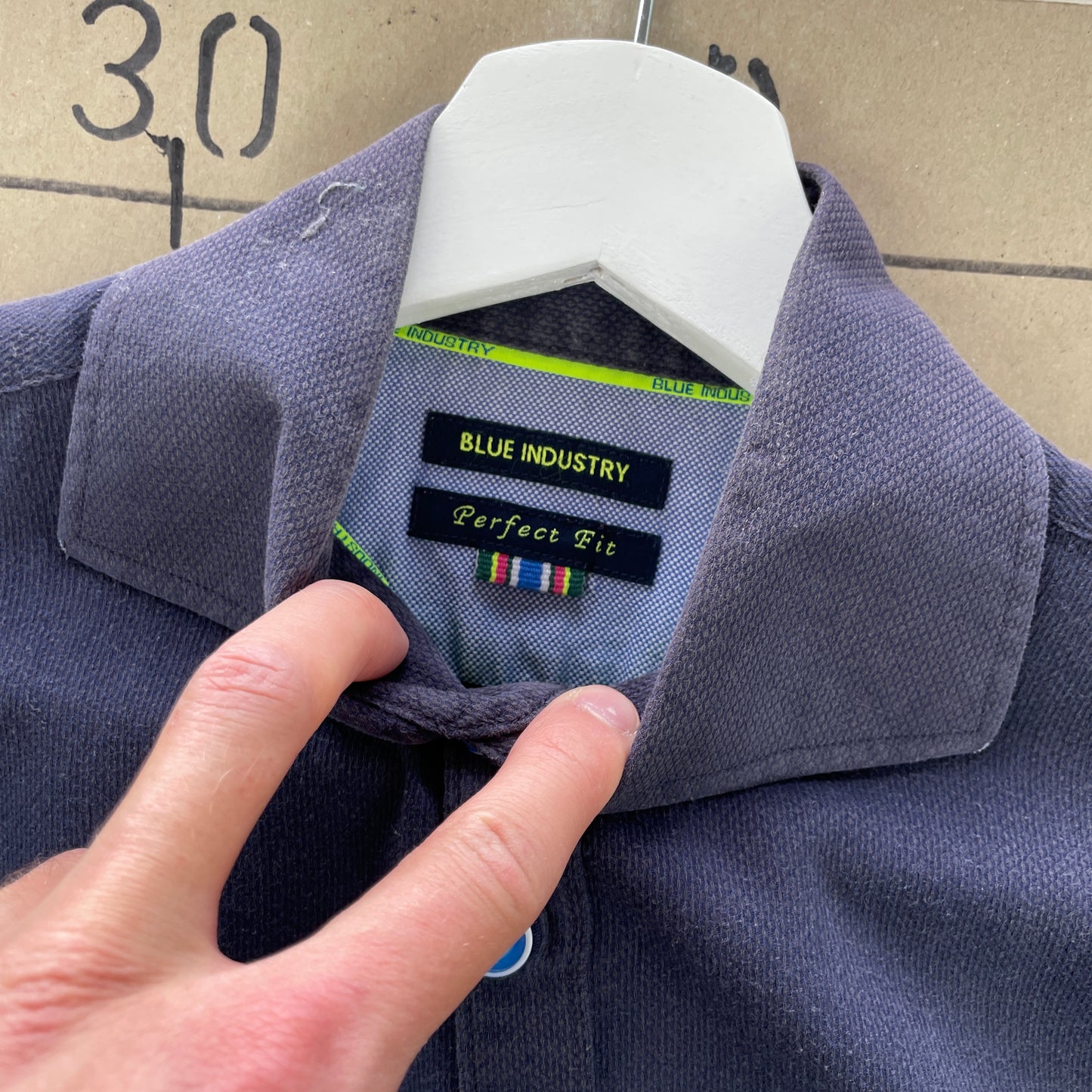 Blue Industry Mørkeblå Skjorte Klassisk Med Diskret Detalje