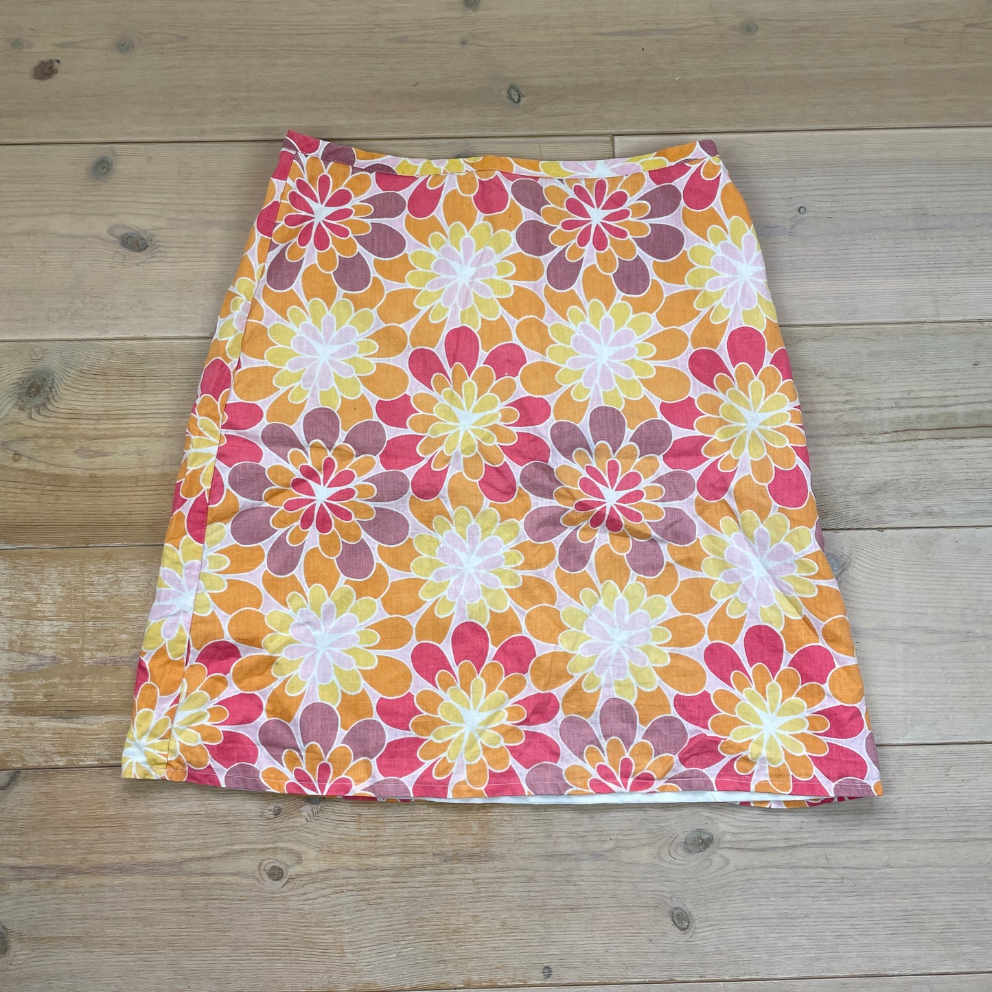 H&M Farverig Blomstret Nederdel 40 Sommer Retro Stil