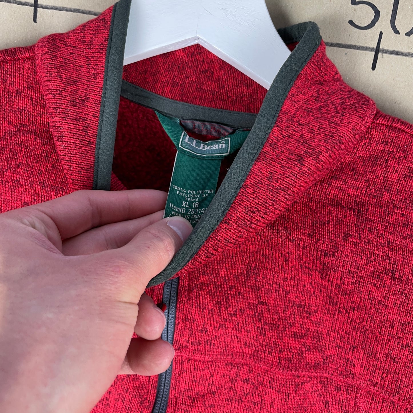 L.L. Bean Rød Fleecejakke Outdoor Stil