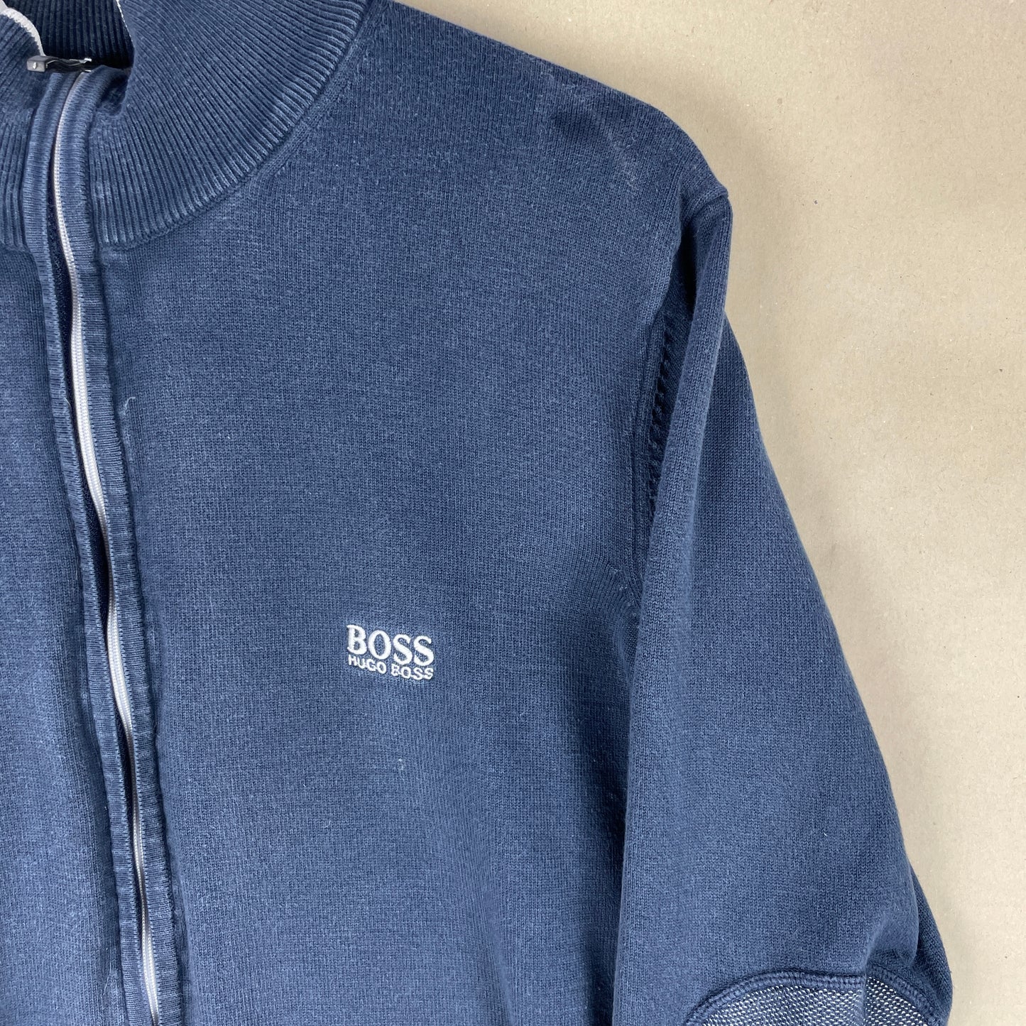 Hugo Boss Marineblå Cardigan Med Lynlås