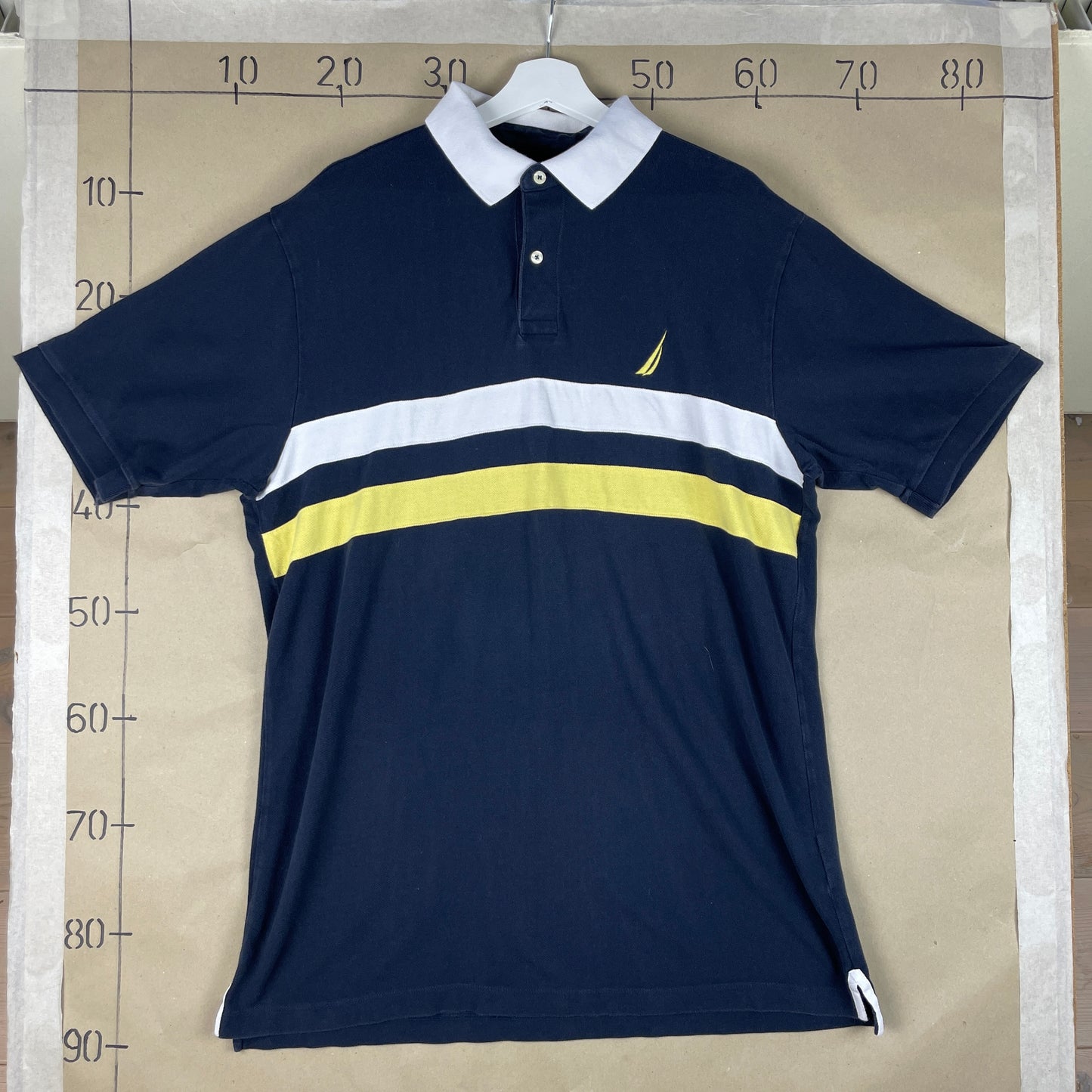 Navy Vintage Nautica Polo Med Striber