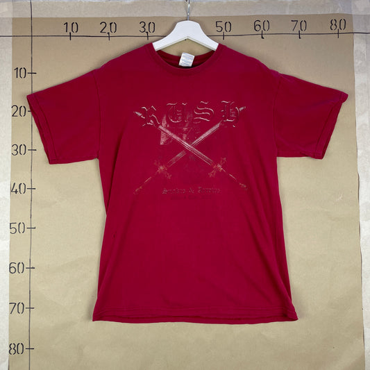 Rød Vintage Rush Snakes & Arrows Tour 2007 T-Shirt Med Rygprint