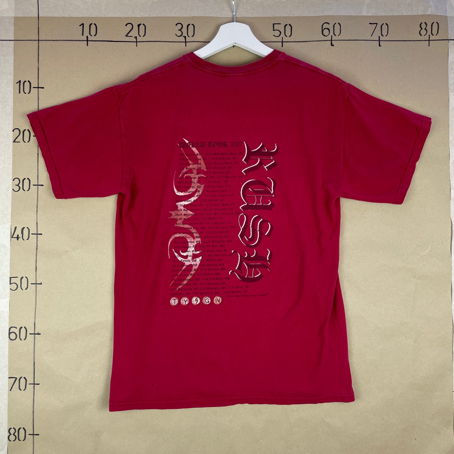 Rød Vintage Rush Snakes & Arrows Tour 2007 T-Shirt Med Rygprint