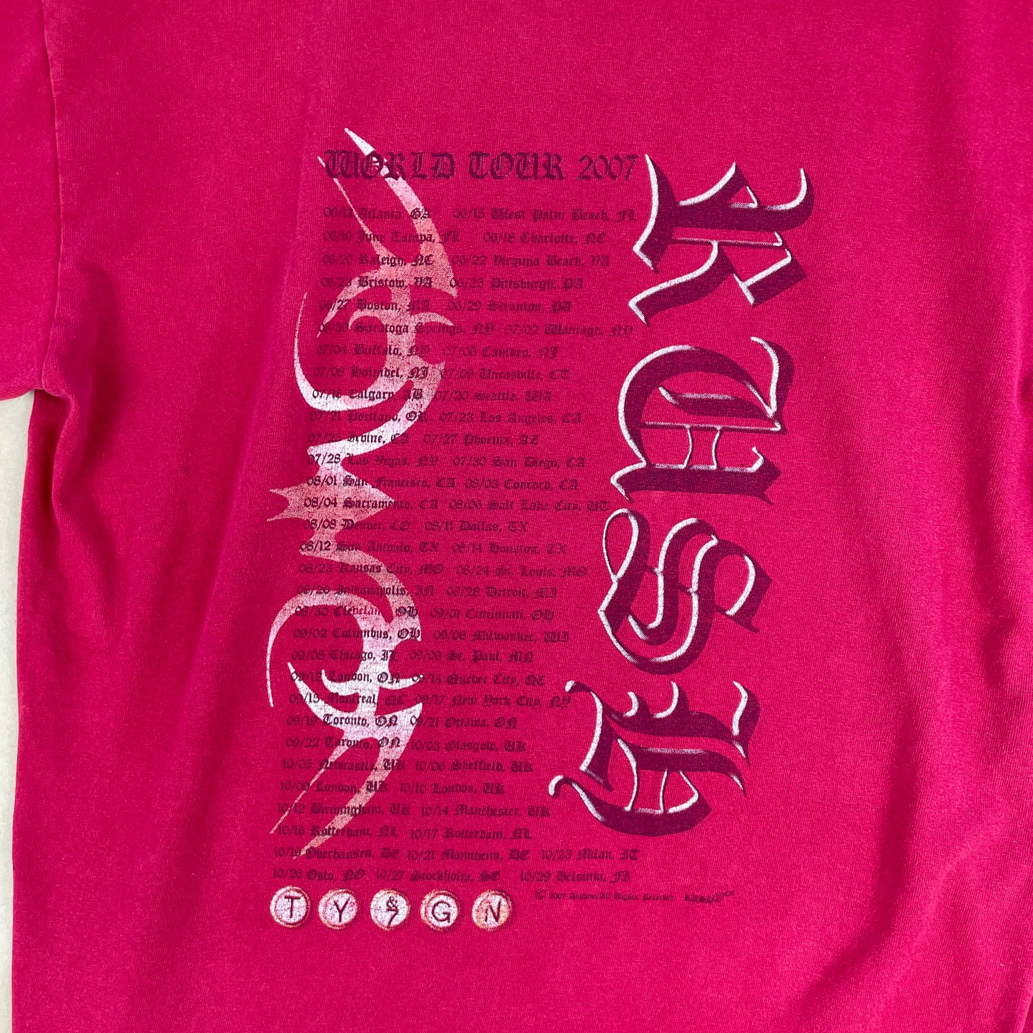 Rød Vintage Rush Snakes & Arrows Tour 2007 T-Shirt Med Rygprint