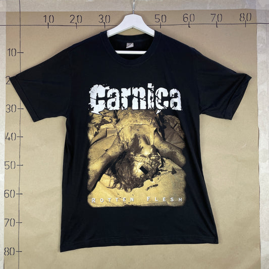 Sort Vintage Carnica Rotten Flesh Metal T-Shirt Med Rygprint