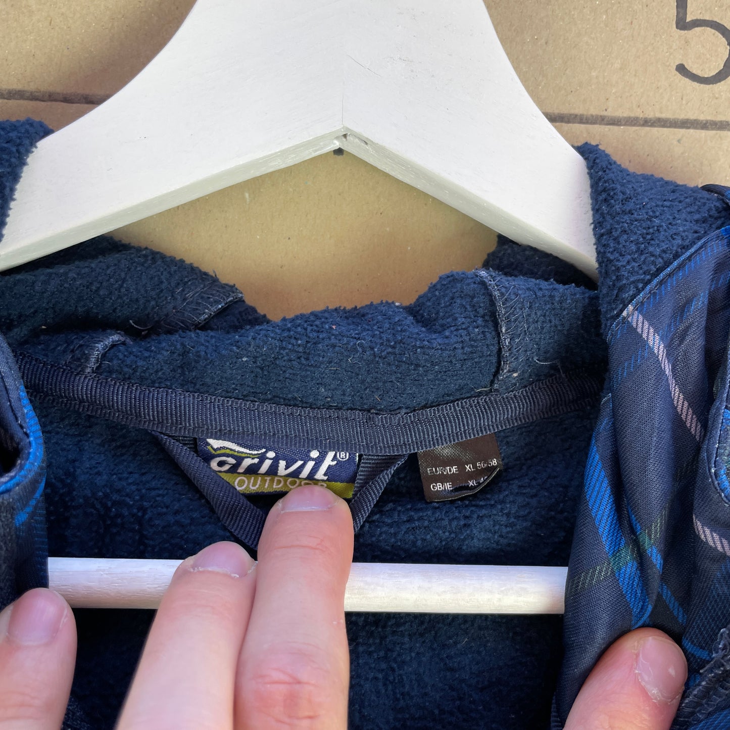 Mørkeblå Crivit Outdoor Jakke Med Hætte Og Lynlås