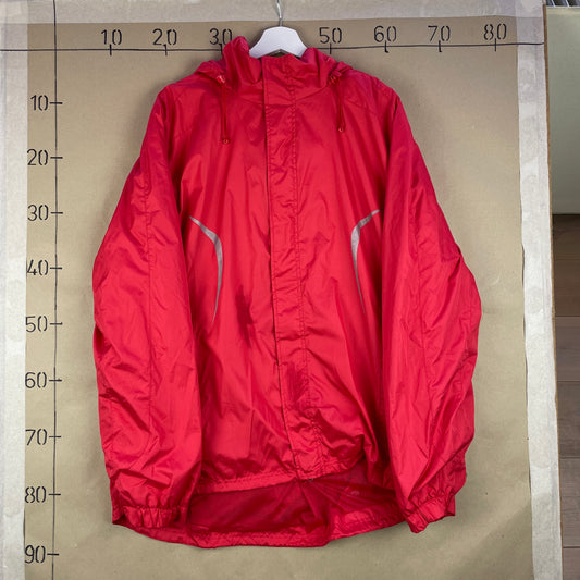 Rød Vintage Windbreaker Jakke Med Reflekser