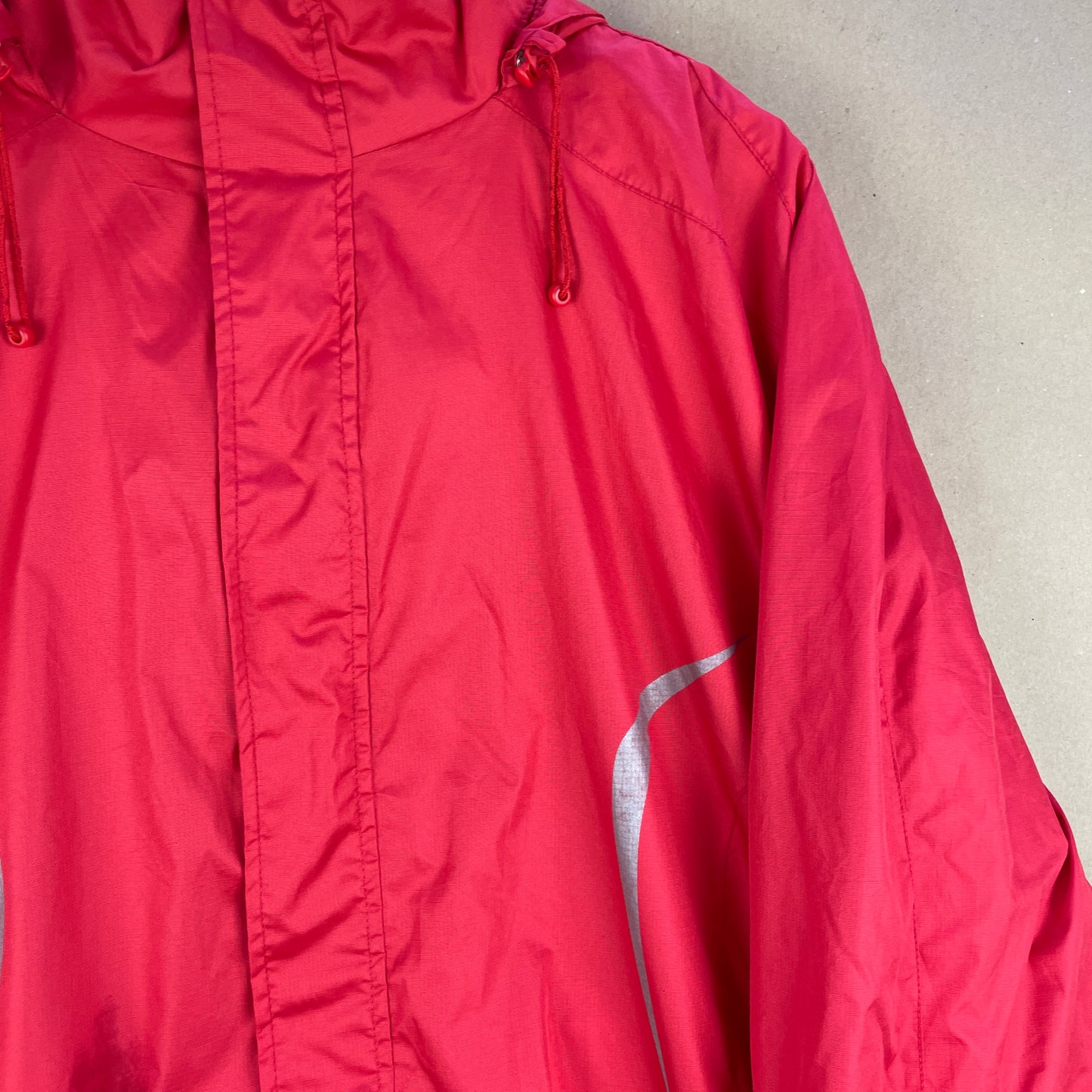 Rød Vintage Windbreaker Jakke Med Reflekser