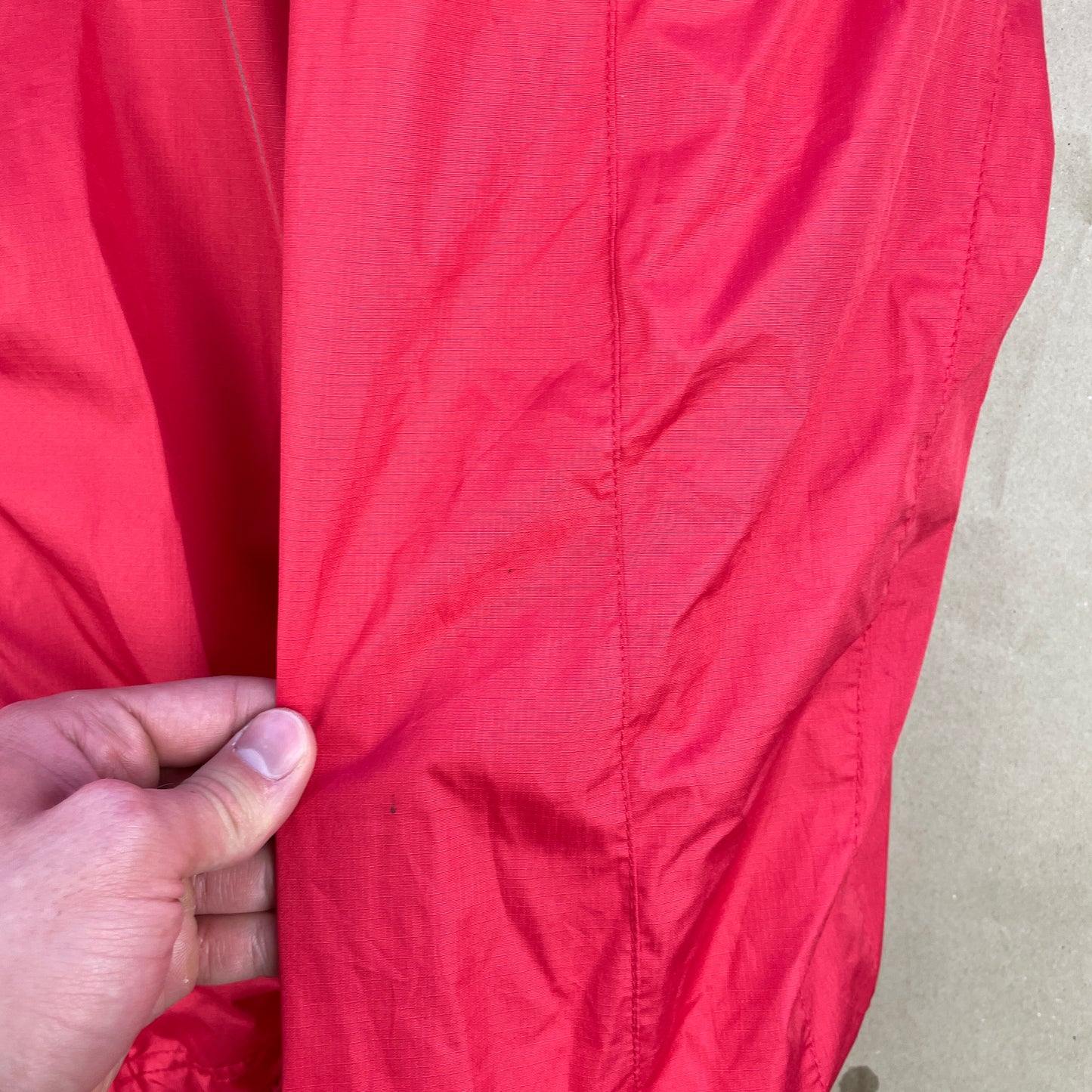 Rød Vintage Windbreaker Jakke Med Reflekser