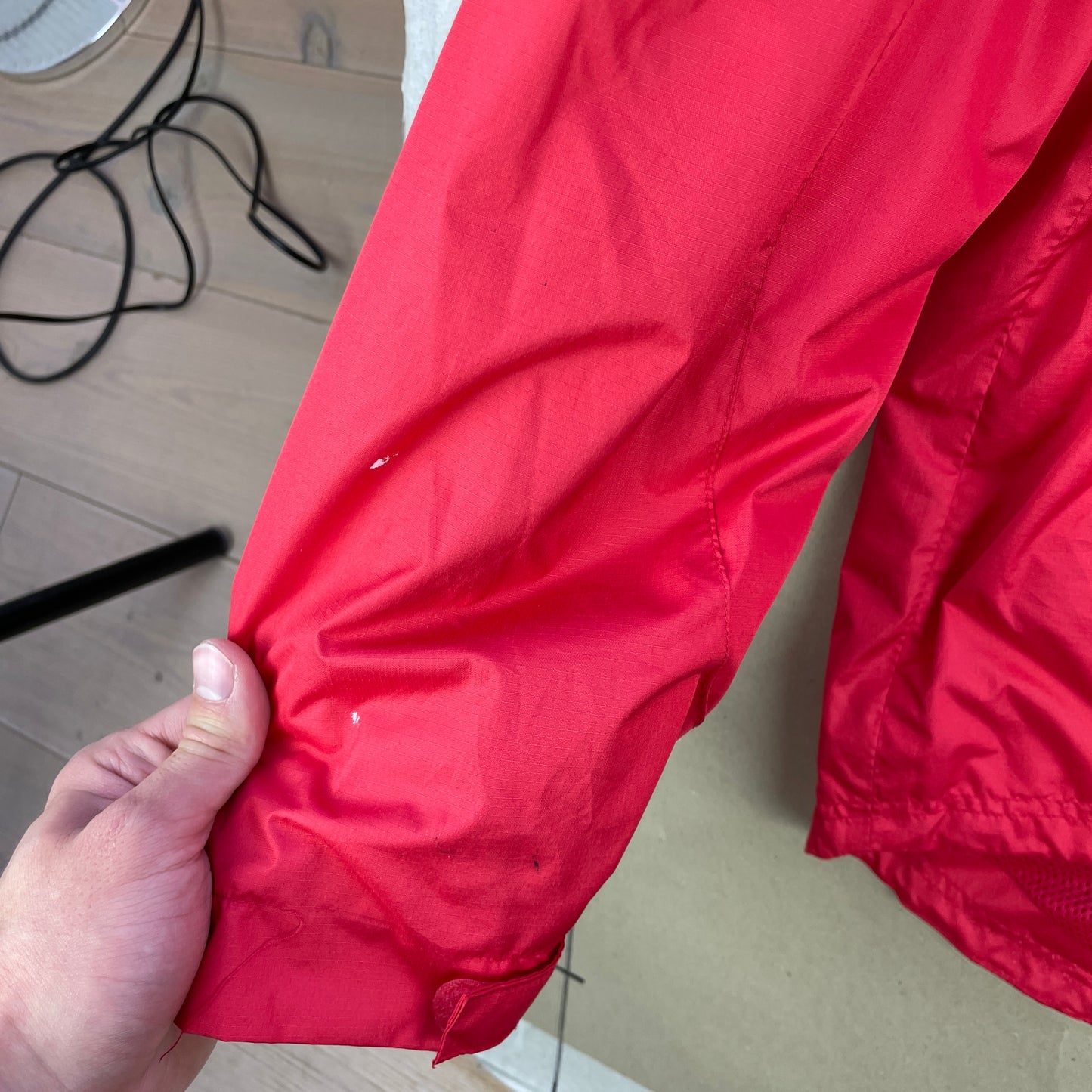 Rød Vintage Windbreaker Jakke Med Reflekser