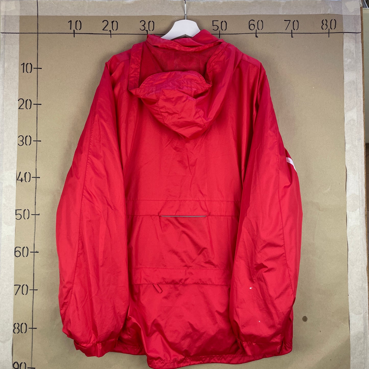 Rød Vintage Windbreaker Jakke Med Reflekser