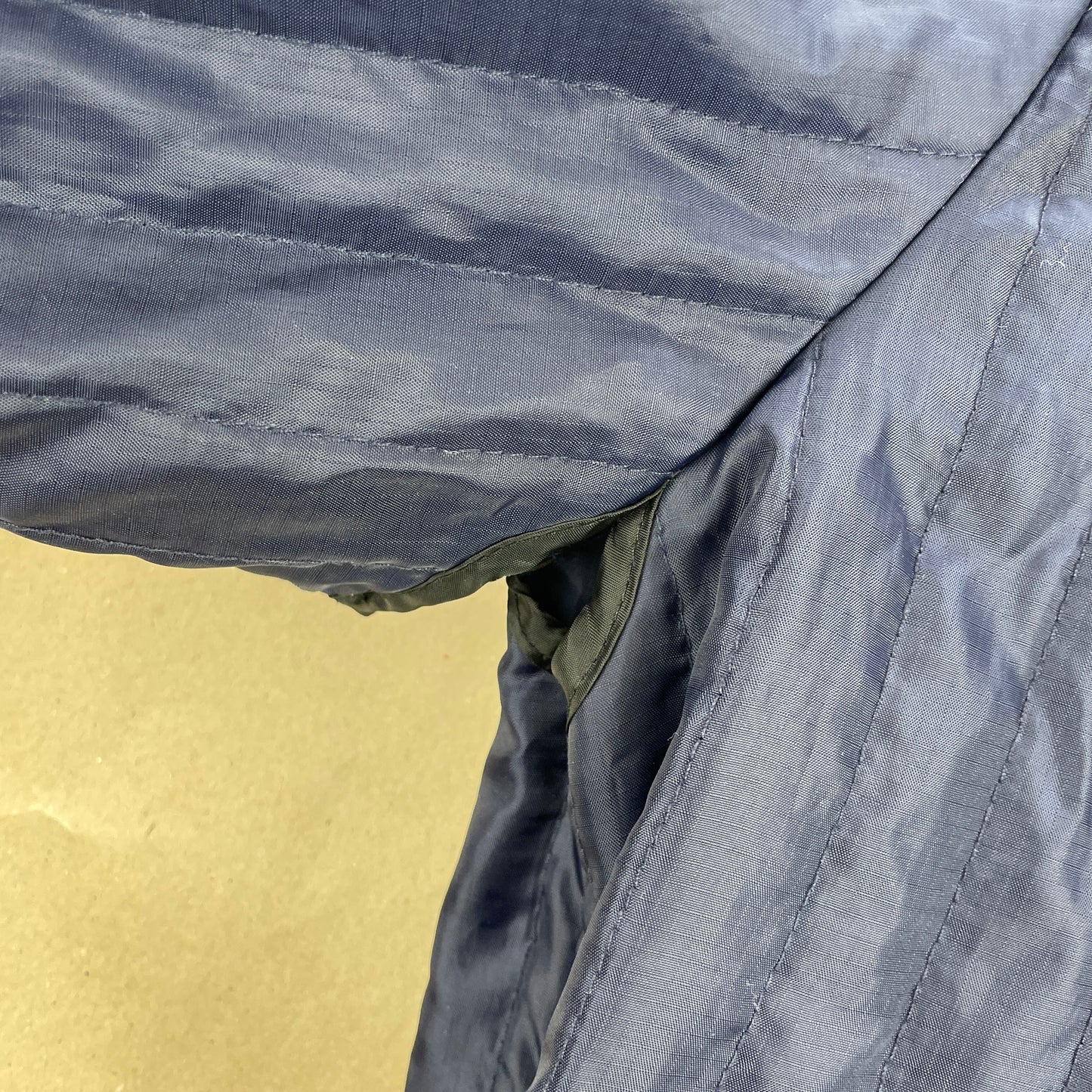 Vintage Mørkeblå Kansas Quiltet Bomberjakke