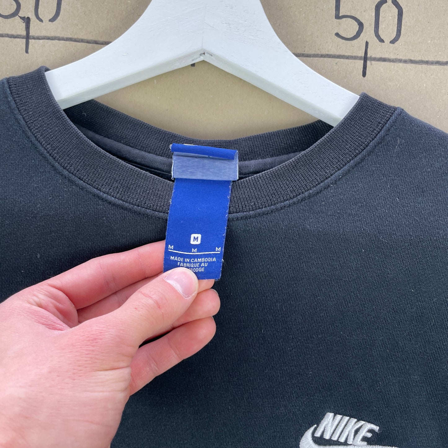 Sort Nike Sweatshirt Med Broderet Logo