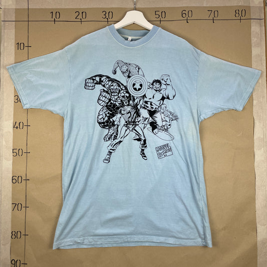 Vintage Marvel T-Shirt – Klassisk Superhelte-Print I Sort
