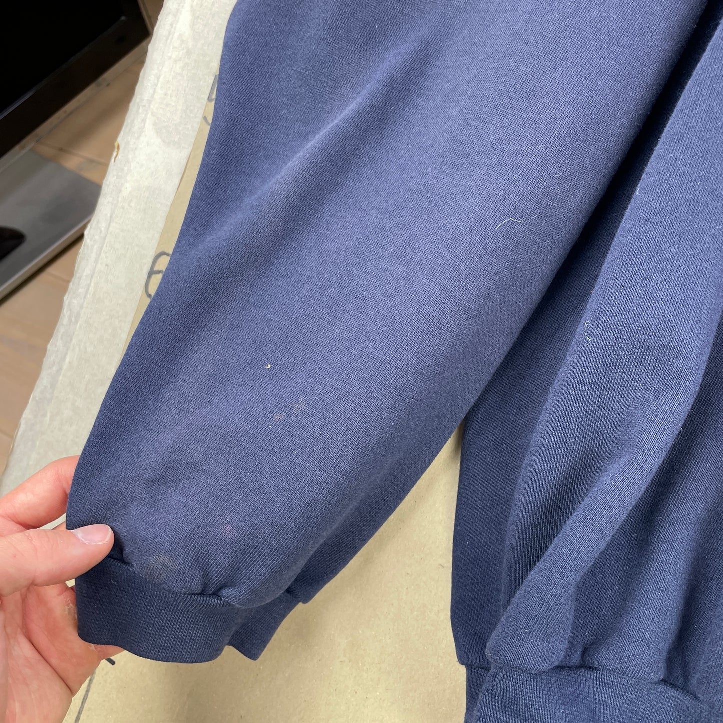 Vintage Navy Og Grå Adidas Sweatshirt – Unikt Delt Design