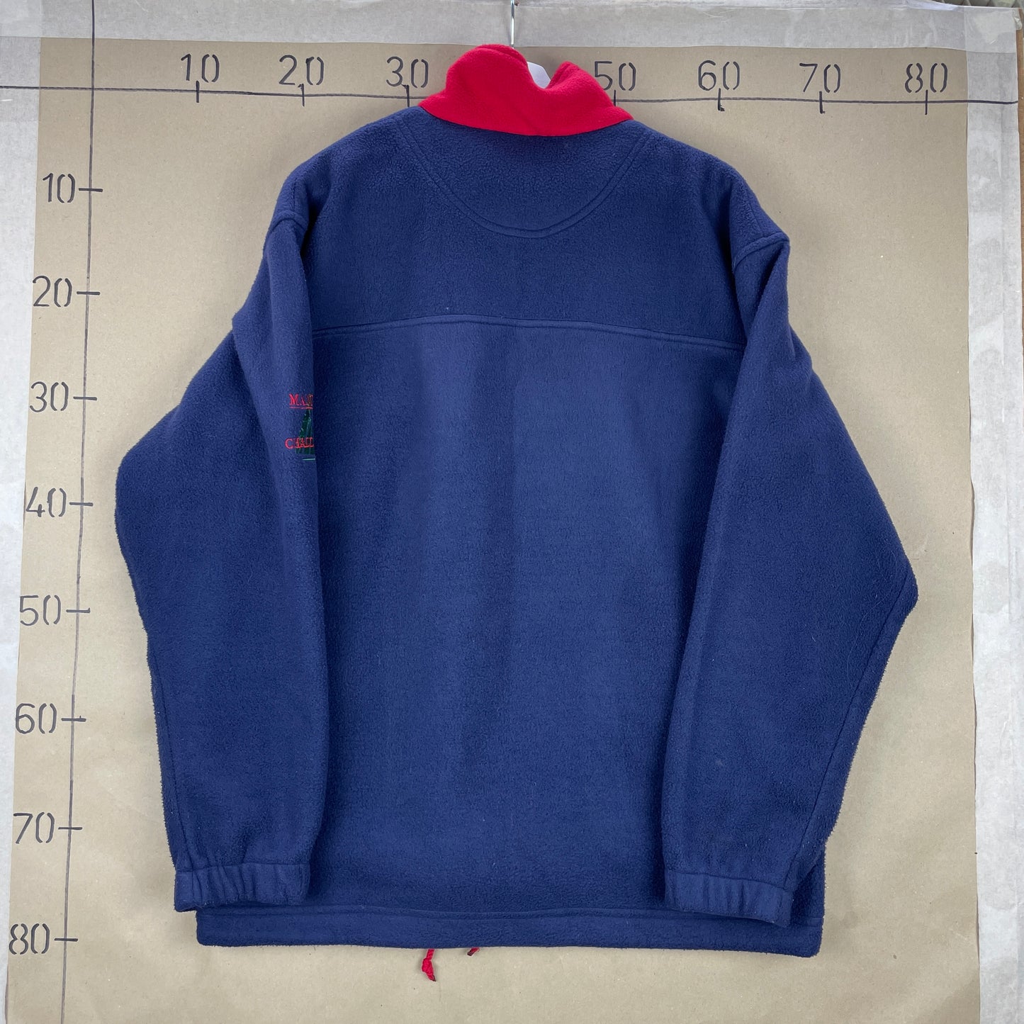 Vintage Navy Og Rød Mainsail Fleece – Outdoor-Inspireret 90er Stil