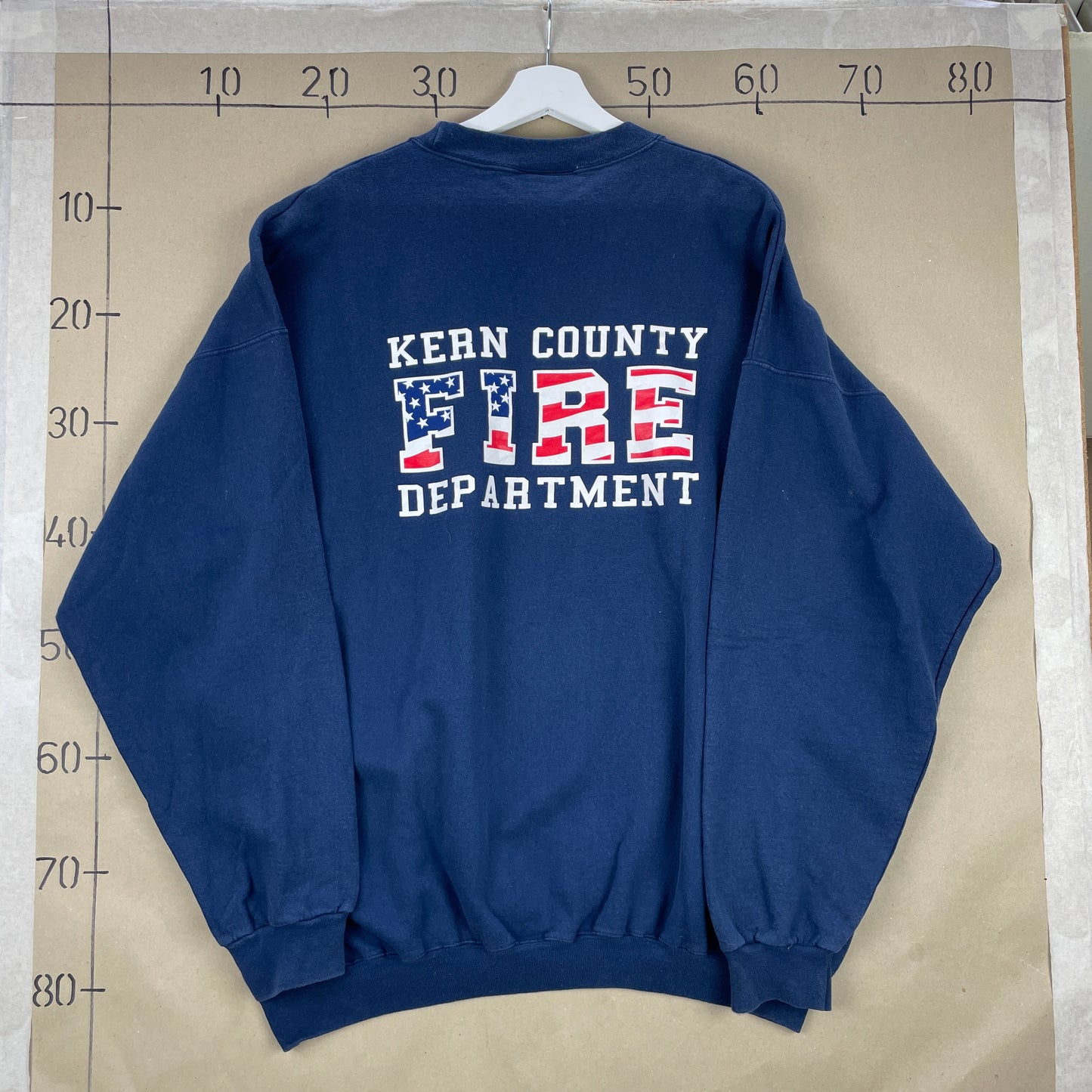 Navy Blå Hanes Kern County Fire Sweatshirt – Amerikansk Vintage Look