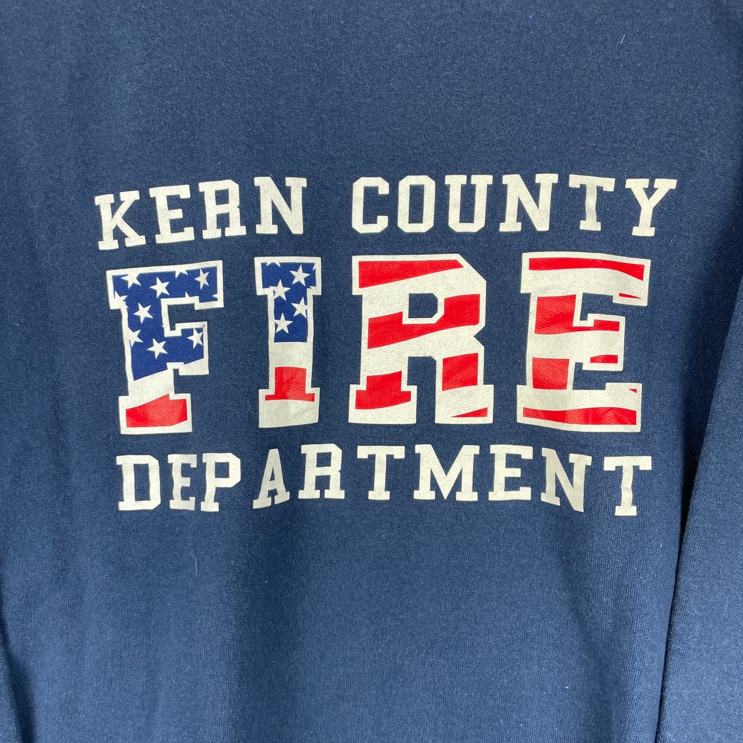 Navy Blå Hanes Kern County Fire Sweatshirt – Amerikansk Vintage Look