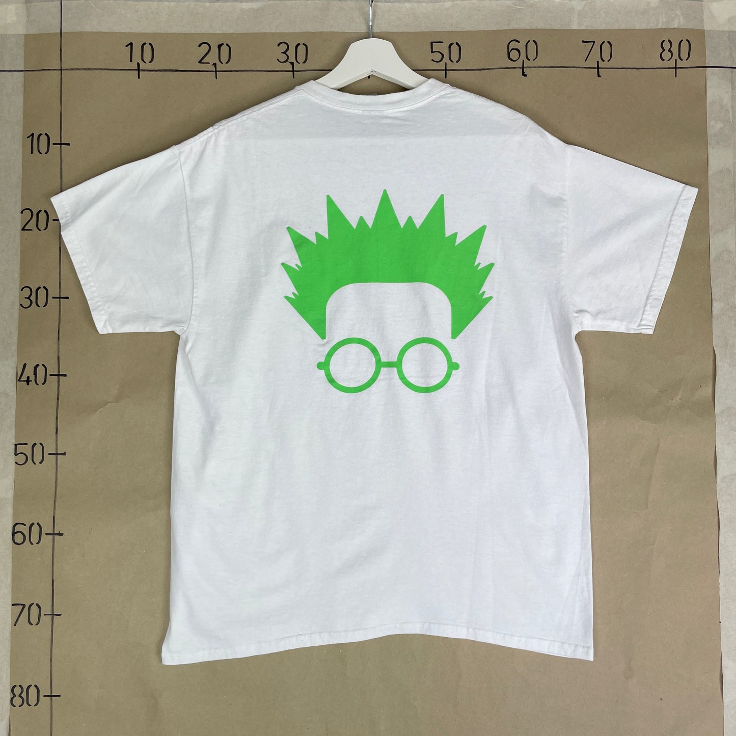 Hvid Vintage Nerd Focus T-Shirt Med Front- Og Rygprint
