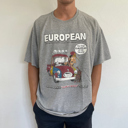 Grå Vintage "Joke/Tegneserie" T-Shirt