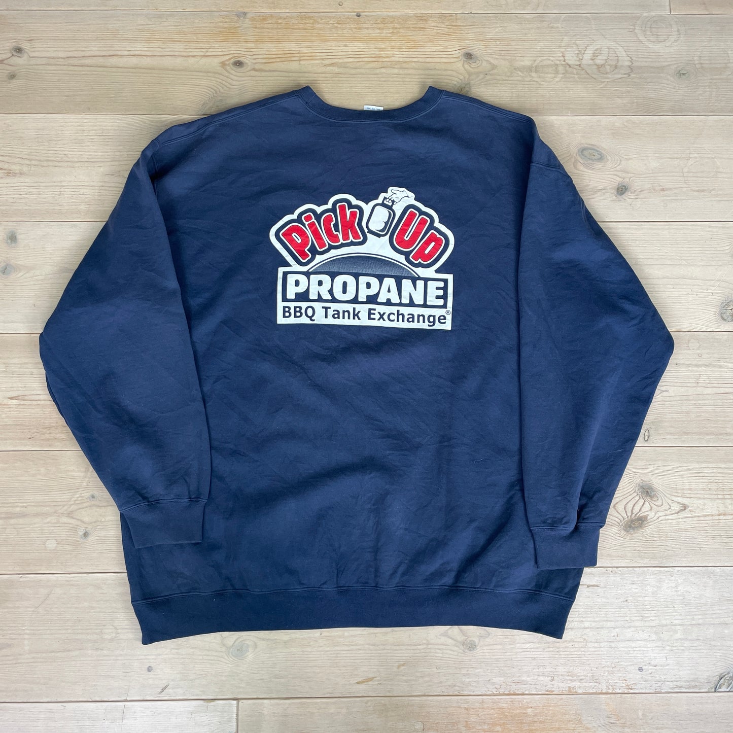 Navy Vintage Pick Up Propane BBQ Tank Exchange Crewneck Sweatshirt