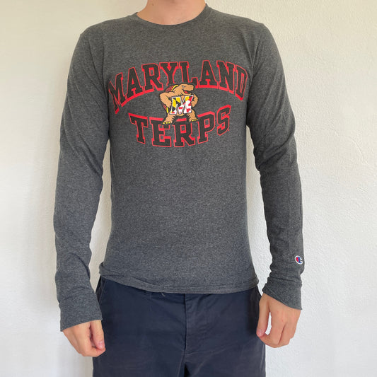 Grå Vintage Champion "Maryland Terps" T-Shirt