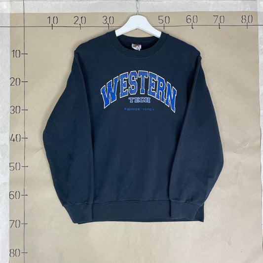 Sort Vintage 90’er Western Tech Print Sweatshirt
