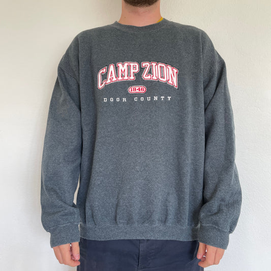 Grå Vintage "Camp Zion 1848" Sweatshirt