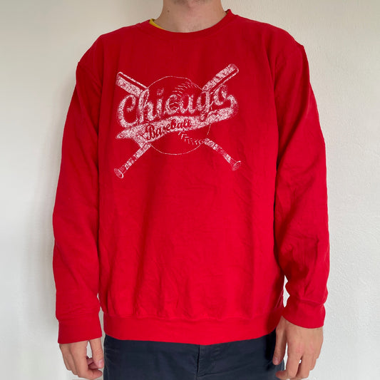 Rød Vintage "Chicago Baseball" Sweatshirt