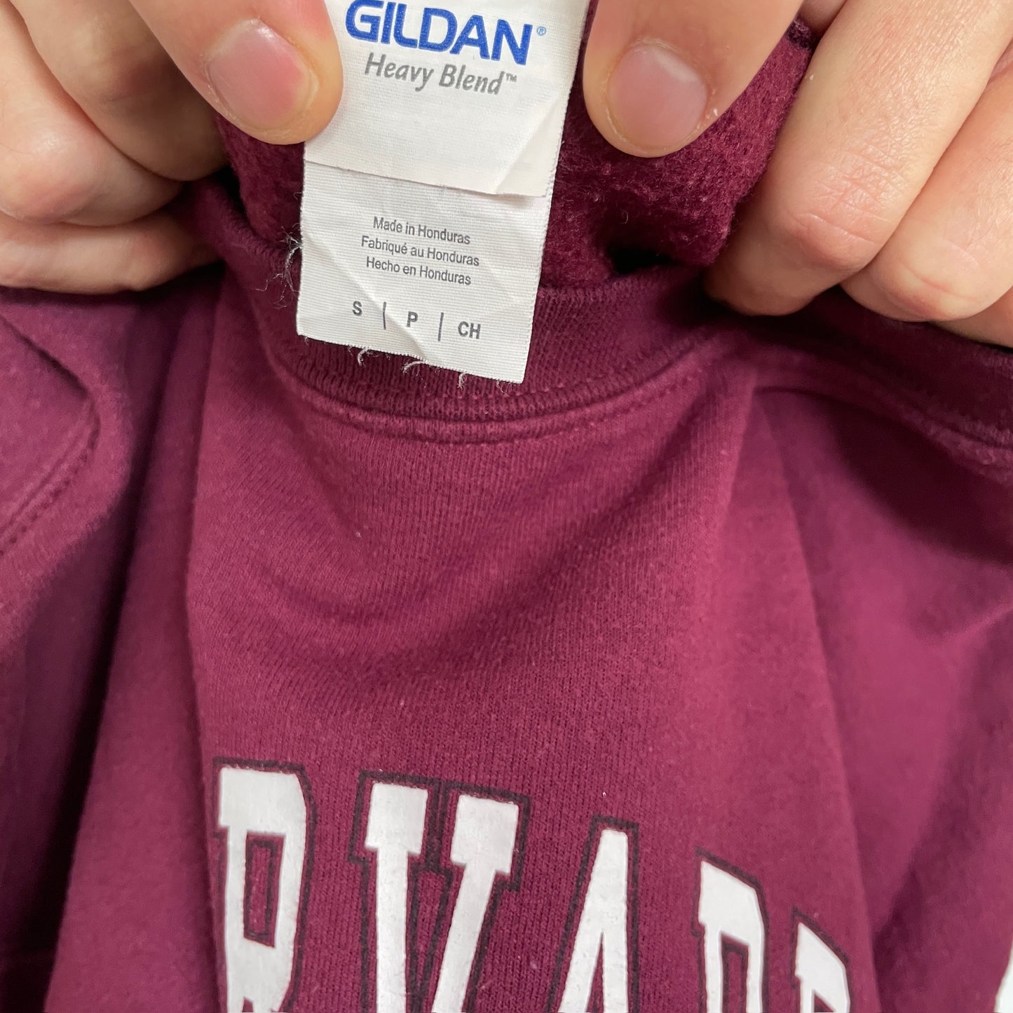 Vintage Bordeaux Rød "Havard Universitet" Sweatshirt