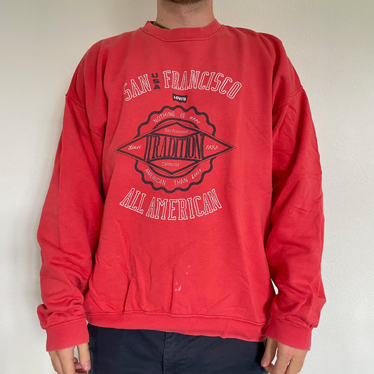 Rød/Pink Vintage Levi’s Sweatshirt