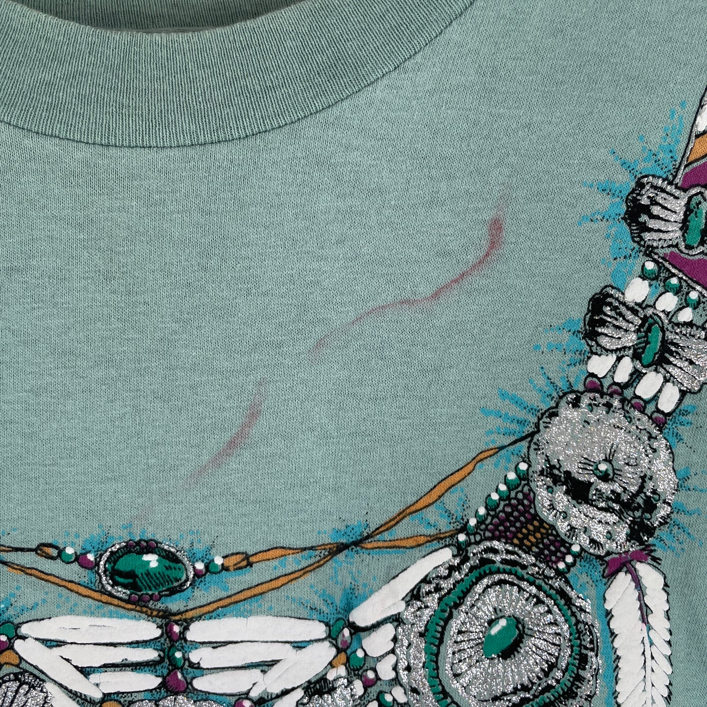 Turkis Vintage Diamond Dust T-Shirt Med Statement Frontprint