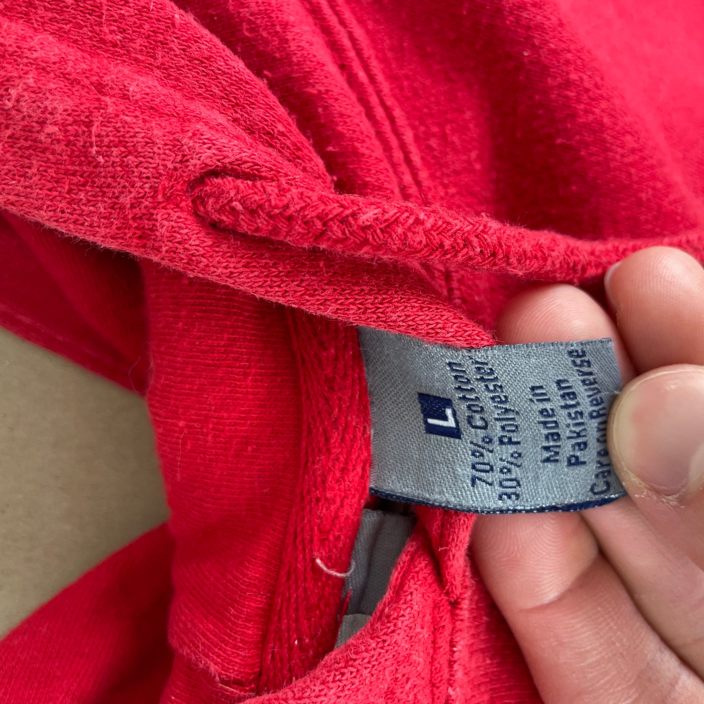 Rød Vintage Iowa State Hoodie Med Broderet Frontlogo Og Kængurulomme